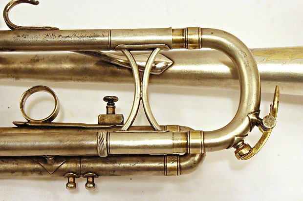 Vintage 1925 King Liberty Bb/A Trumpet, Silver Gold Wash