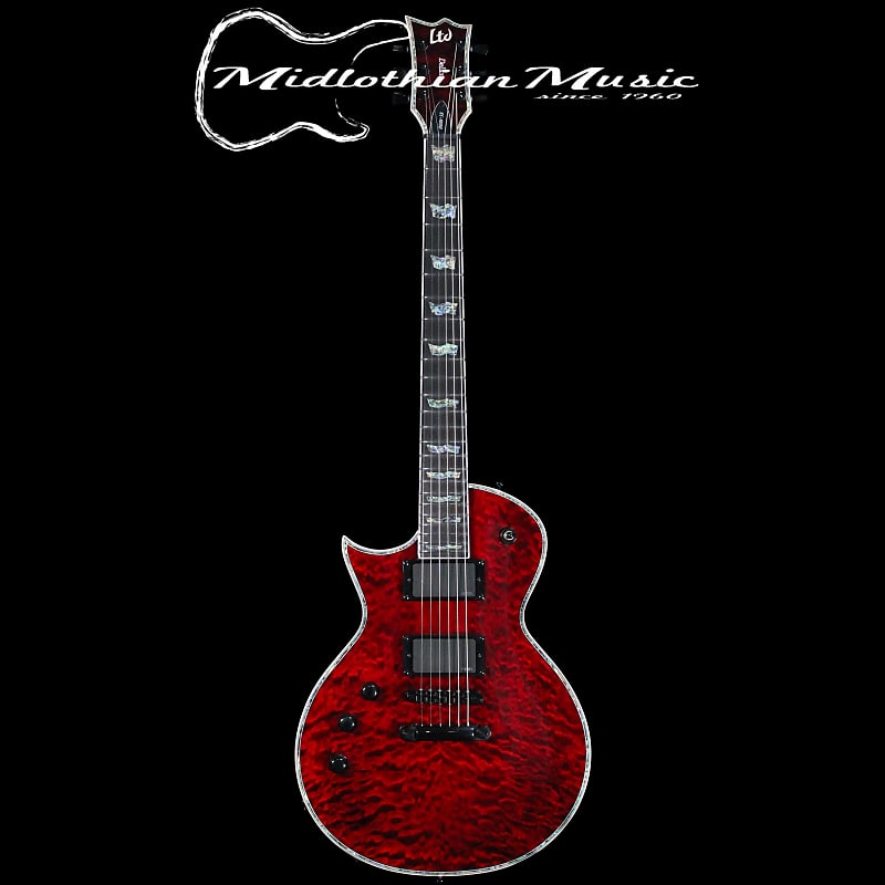 ESP LTD EC-1000 - Left-Handed Electric Guitar - See Through Black Cherry Gloss Finish image 1
