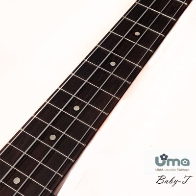 Uma Taiwan Baby-T all Acacia koa Long-scale neck Concert ukulele with  armrest image 10
