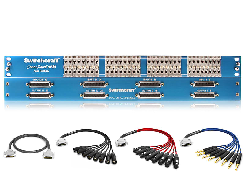 Switchcraft StudioPatch 6425 TT Patchbay | 8 Custom 8ft. Premium Mogami Cables image 1