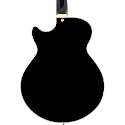D'Angelico Excel Series SS Semi-Hollow Electric Guitar With Stopbar Tailpiece Black image 2
