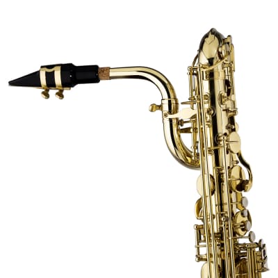 Stagg LV-BS4105 Key of Eb Baritone Saxophone w/Flight Case, Mouthpiece, Reed, Ligature, Cap, & Swab image 3
