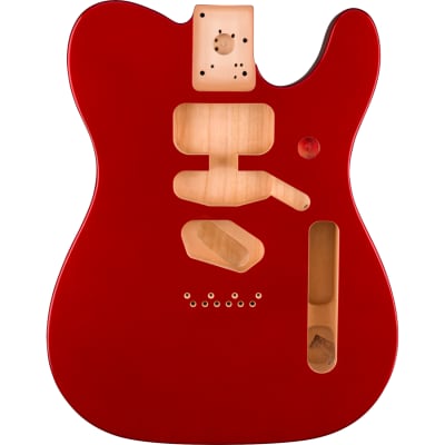 Genuine Fender Deluxe Series Telecaster SSH Alder Body Modern Bridge Mount, Candy Apple Red image 1