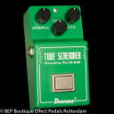 Ibanez TS-808 Tube Screamer with Texas Instruments RC4558P Malaysia op amp 1980 with "R" Logo and Lock on Nut s/n 119489 Japan