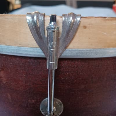 WFL  Custom  snare drum 15x5 1958 Mahogany image 5