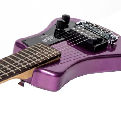 Hofner Shorty Electric Travel Guitar w/ Gig Bag - Purple image 5