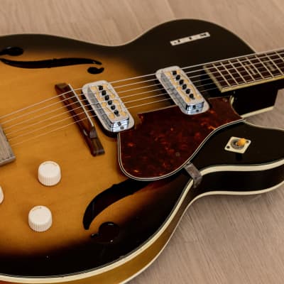 1962 Harmony Meteor H70 Vintage Electric Guitar Sunburst w/ DeArmond Gold  Foils | Reverb