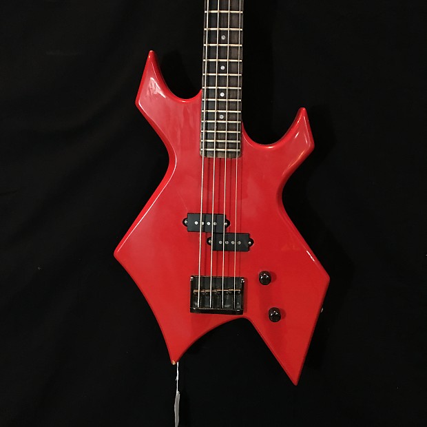 B.C. Rich Platinum Warlock Bass Red