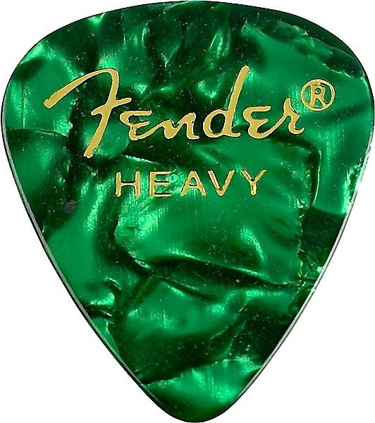 Fender 351 Shape Premium Picks, Heavy, Green Moto, 144 Count 2016 image 1