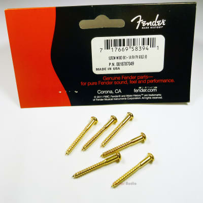 Genuine Fender USA GOLD Tremolo/Trem Bridge Mounting Screws - Pack of 6 image 2