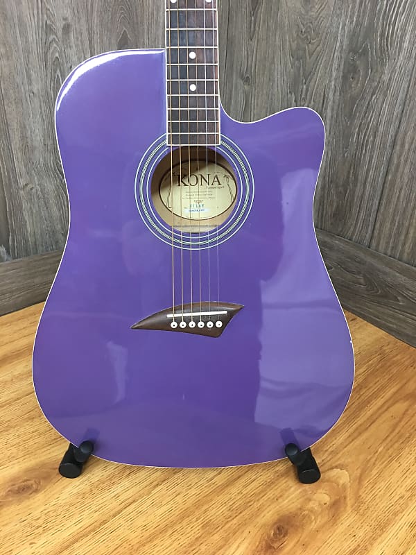 Kona K1 Acoustic Guitar Lavender Purple Guitar Reverb