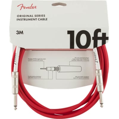 Fender Original 10' Instrument Cable Fiesta Red for sale