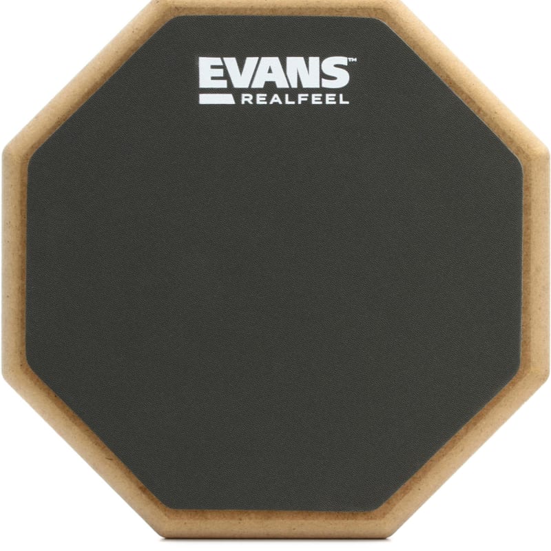 Evans RealFeel 2-Sided Pad - 12 inch Bundle with Ahead Practice Pad Stand -  8mm Thread