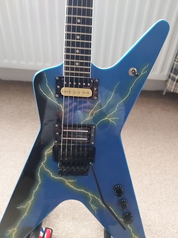 Blue Lighting Bolt Electric guitar Dimebag Darrell ML Dean (Chinese Copy)  2021