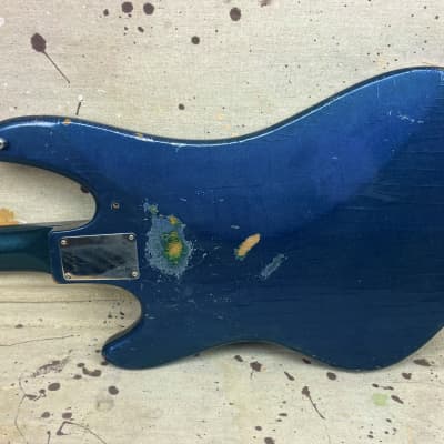 1960's Guyatone EB-9 “Sharp 5” MIJ Blue Sparkle Bass Guitar c~1967 Needs Repair image 7