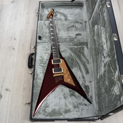 ESP LTD KH-V Kirk Hammett Signature Guitar, Ebony Fretboard, Red Sparkle image 10