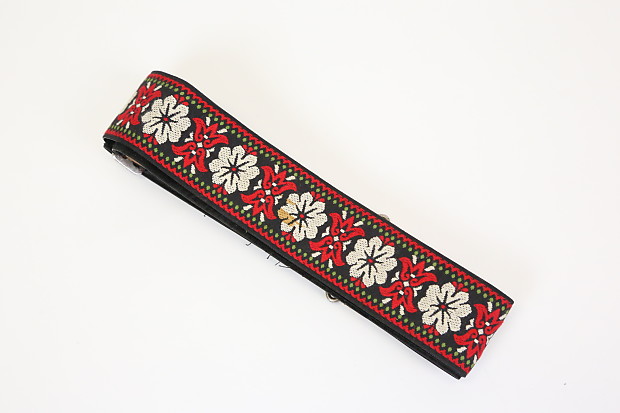 1960s ACE Bobby Lee Vintage Floral Guitar Strap Hippie Flower Pattern Amazing Strap