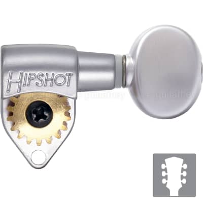 NEW Hipshot Classic Open-Gear SMALL OVAL Buttons 18:1 Ratio 3x3 - SATIN CHROME