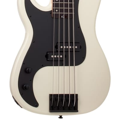 Schecter P-5 5-String Bass, Left-Handed, Ivory image 2
