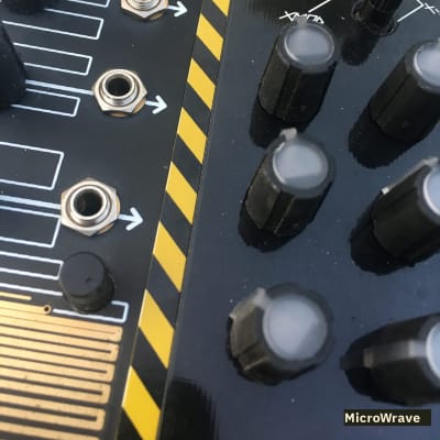 MicroWrave 1hp Under Construction Blank Panel 2021 Black & Yellow Caution Stripes image 8