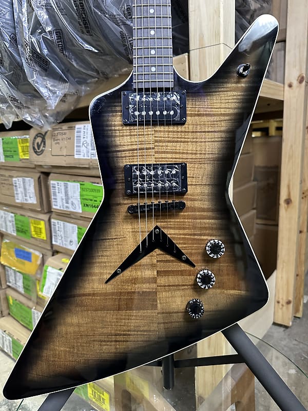 Dean ZX Flame Maple Top - Charcoal Burst #10583 | Reverb