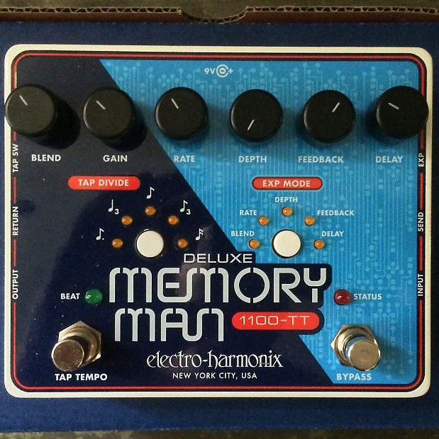 Electro-Harmonix Deluxe Memory Man 1100-TT Analog Delay Pedal w/ Tap Tempo image 1