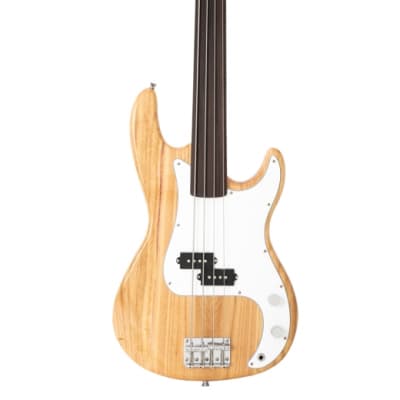 Glarry Fretless Precision Bass 2021 Burlywood image 2