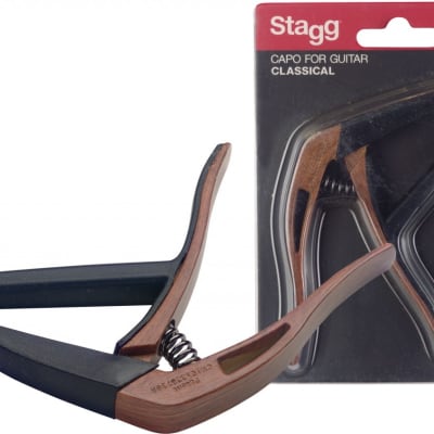 Stagg SCPX-FL DKWOOD Flat Trigger Shape Capo For Classical Guitar for sale