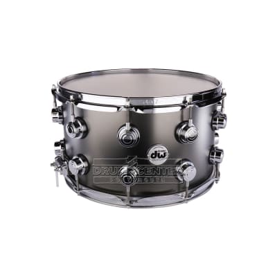 DW Collectors Series Satin Black Brass Snare Drum 14x8 Chrome Hardware image 2