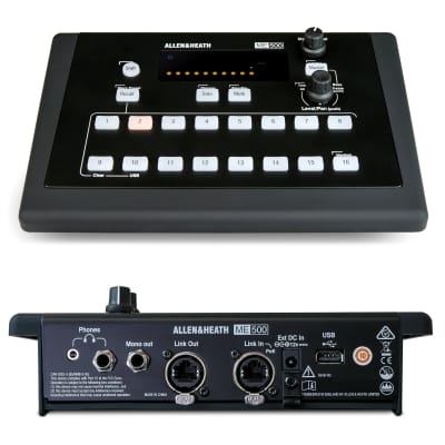 Allen & Heath AH-ME-500 Personal Monitor Mixer, 16 Mono/Stereo channels, 8 scene recall memories, 2-band EQ, limiter, PoE powered image 3