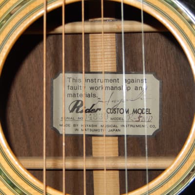 MADE IN JAPAN 1976 - RIDER R500D - ABSOLUTELY AMAZING - MARTIN D45 STYLE - ACOUSTIC GUITAR image 3