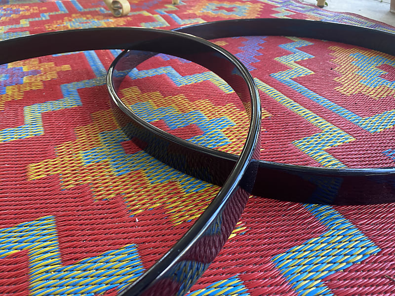 Drum Factory Direct 22 Inch Gloss Black Bass/Kick Drum Hoop Reverb