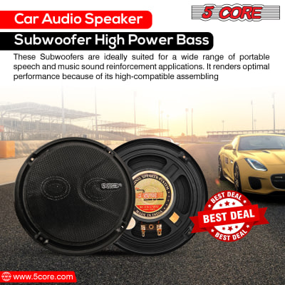 5 Core 6 Inch Speakers 2 Way Coaxial Raw Replacement Speaker 250 Watts Max Power 50W RMS 4 Ohm Woofer w Neodymium Magnet Tweeters  CS 2 WAY Pair image 11