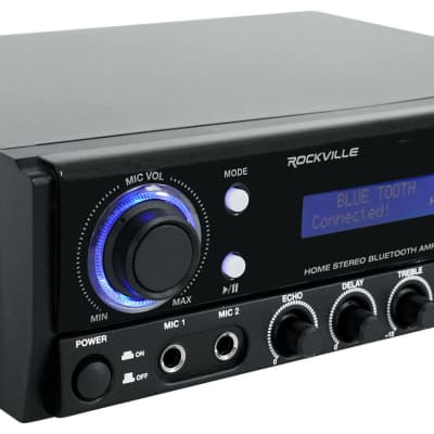 Rockville BLUAMP 100 Home Stereo Bluetooth Amplifier with USB/RCA Out+(2) Mics image 6