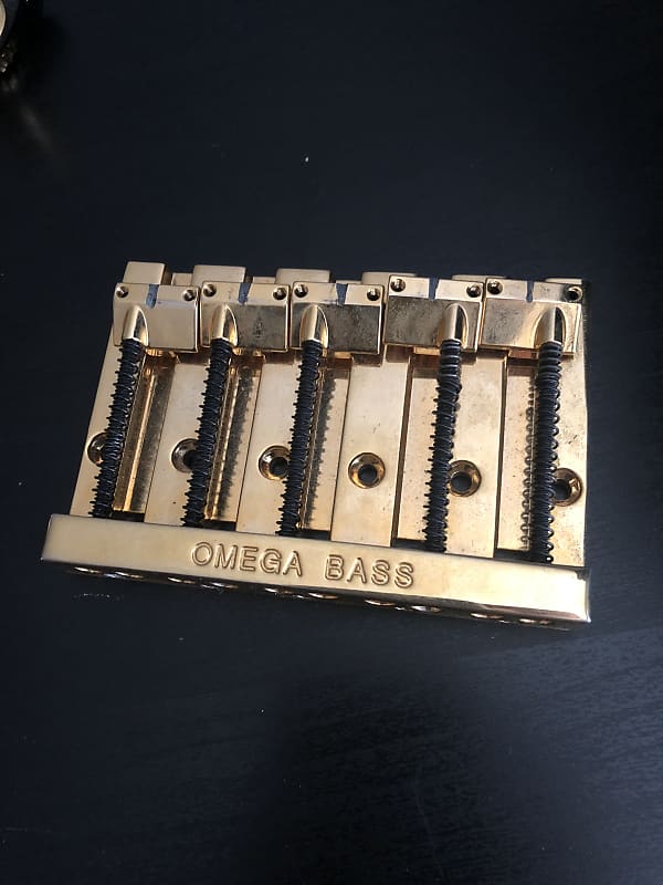 Allparts Omega Badass clone 5 string bass bridge - Gold image 1