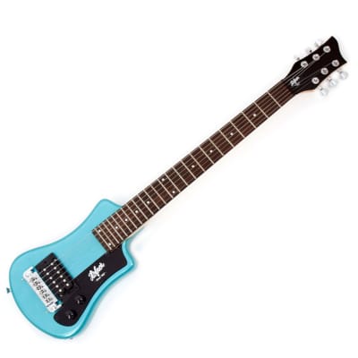Hofner Shorty Electric Travel Guitar w/Gig Bag - Blue - Used image 1