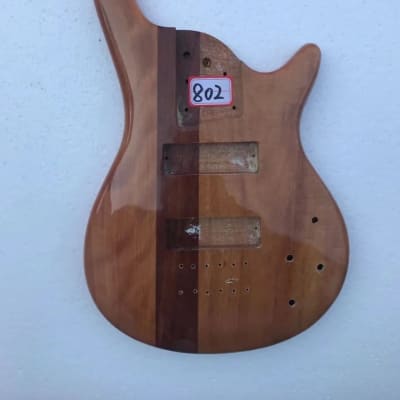 Natural Glossy Finish Mahogany Wood Neck-Through Bass Guitar Body image 1