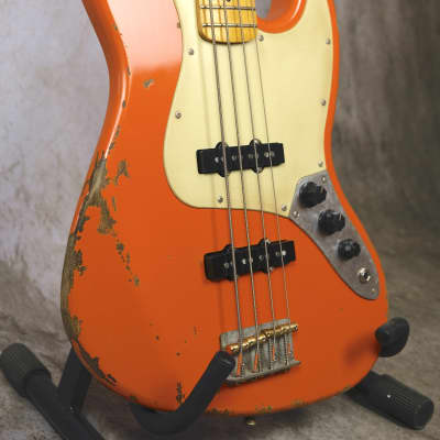 Luthier made Jazz Bass 2020 Aged Capri Orange image 5