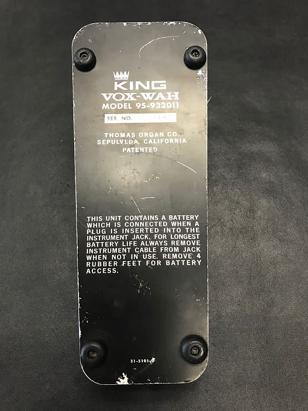 Vox King Wah Pedal 1976 Thomas Organ Co. | Reverb