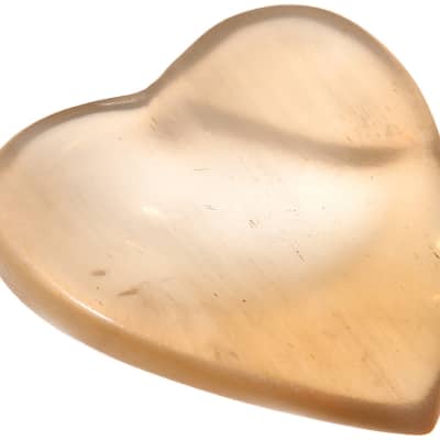 W4M Clear Horn Luxury Guitar Pick - Heart Shape - Right Hand - Dimple Thumb - Groove Index image 3