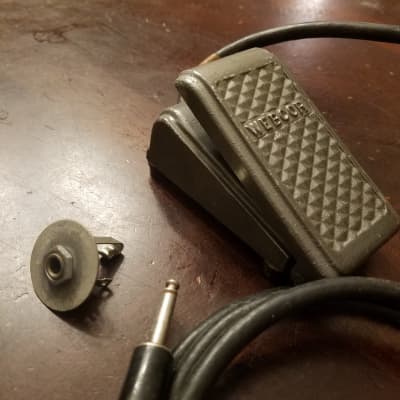 Webcor Heavy-Duty Foot Pedal Switch Controller, cable and Jack SS-45 NOT 1/4" phone 1950s - grey cast metal image 1