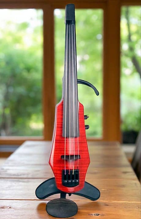 NS Design WAV Electric Viola – Transparent Red • 4‑String • Solid Maple • Passive Polar Piezo image 1
