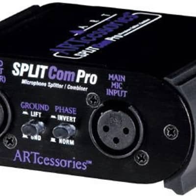 ART SplitCom Pro 2 Way Mic Splitter / Combiner AR2MS image 1