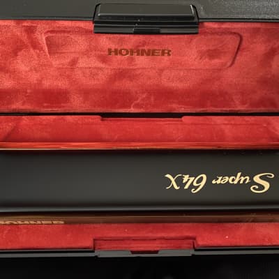 Hohner Super 64 X Chromatic Harmonica Black and Gold | Reverb