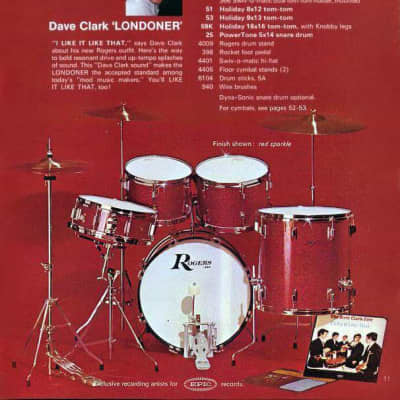 Rogers Londoner Dave Clark Five 1969 Black Diamond Pearl Vintage Drum Set! image 19
