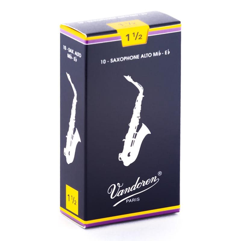 Vandoren SR2115 Alto Sax Traditional Saxophone Reeds Strength 1.5 Box of 10 image 1