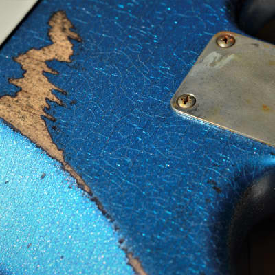 American Fender Stratocaster Relic Custom Nitro Blue Sparkle HSS image 15