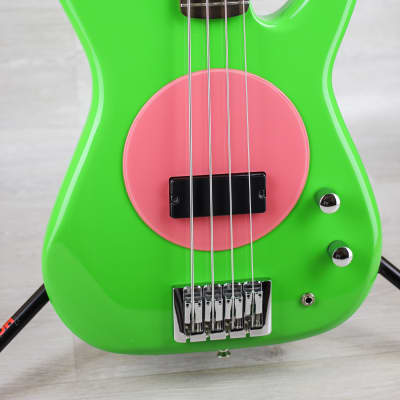 FleaBass "Punk Bass" Model 32 Pink/Green w/ gig bag image 4