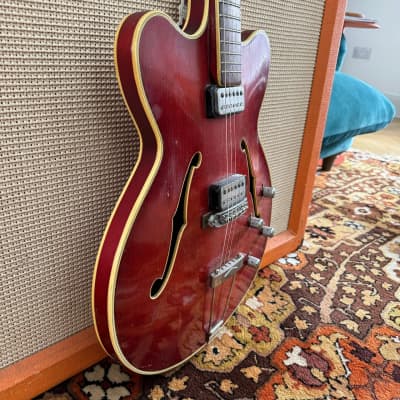 Vintage 1963 Hofner Verithin Cherry Red Hollow Archtop Electric Guitar *1960s* image 9