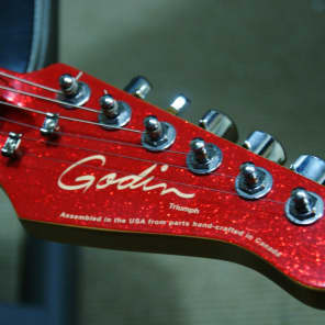 Godin USA Triumph 3-pickup Red Sparkle American made w/Fender bag image 3